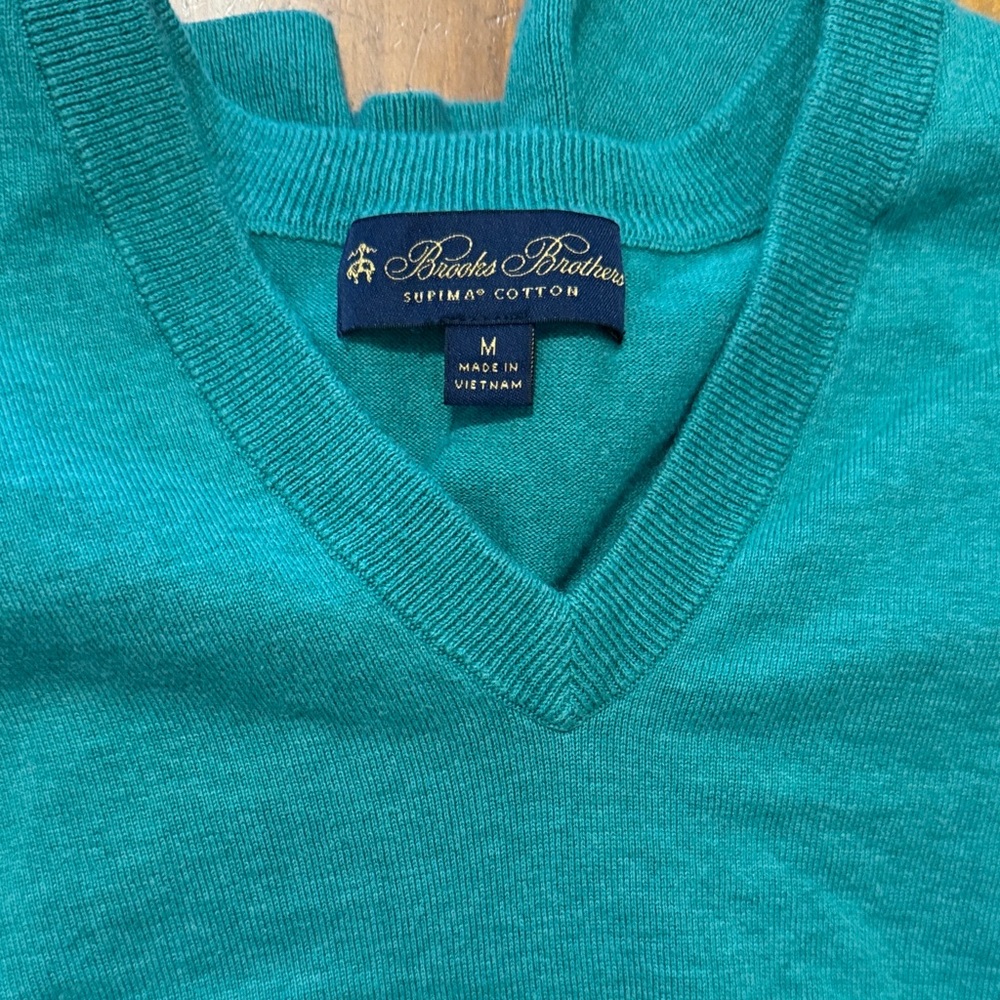 Brooks Brothers Teal V-Neck Sweater
